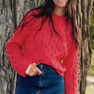 Anthropologie Long Sleeve Cropped Cable Sweater